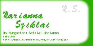 marianna sziklai business card